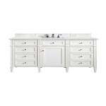 Brittany 60IN Single Vanity Bright White w/ 3 CM Ethereal Noctis Silestone Top