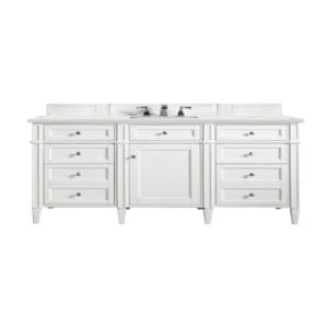 Brittany 60IN Single Vanity Bright White w/ 3 CM Ethereal Noctis Silestone Top