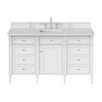 Brittany 60IN Single Vanity Bright White w/ 3 CM Lime Delight Silestone Top