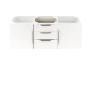 Columbia 59IN Double Vanity Cabinet Glossy White No Hardware