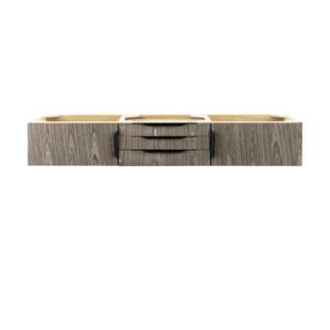 Columbia 59IN Double Wall Mount Vanity Cabinet Ash Gray Matte Black