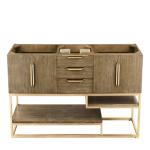 Columbia 72IN Double Vanity Cabinet Latte Oak Radiant Gold