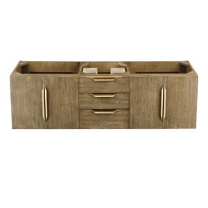 Columbia 72IN Double Wall Mount Vanity Cabinet Latte Oak Radiant Gold