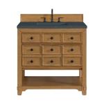 Malibu 36IN Single Vanity Amber Birch w/ 3 CM Charcoal Soapstone Top