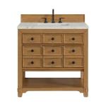Malibu 36IN Single Vanity Amber Birch w/ 3 CM Victorian Silver Top