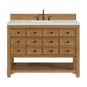 Malibu 48IN Single Vanity Amber Birch w/ 3 CM Lime Delight Silestone Top