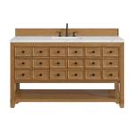 Malibu 60IN Single Vanity Amber Birch w/ 3 CM Ethereal Noctis Top