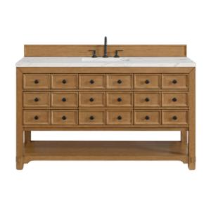 Malibu 60IN Single Vanity Amber Birch w/ 3 CM Ethereal Noctis Top