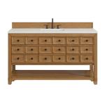 Malibu 60IN Single Vanity Amber Birch w/ 3 CM Lime Delight Top