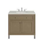 Chicago 36IN Single Vanity Walnut Whisper w/ 3 CM Lime Delight Silestone Top