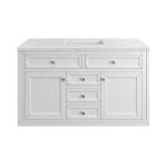 Chicago 48IN Single Vanity Glossy White w/ 3 CM Ethereal Noctis Silestone Top