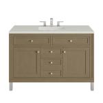 Chicago 48IN Single Vanity Walnut Whisper w/ 3 CM Lime Delight Silestone Top