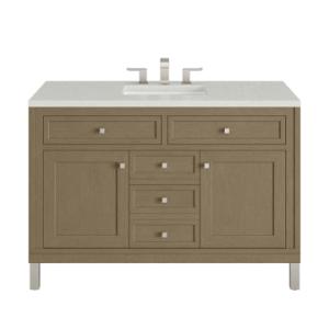 Chicago 48IN Single Vanity Walnut Whisper w/ 3 CM Lime Delight Silestone Top