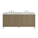 Chicago 72IN Double Vanity Walnut Whisper w/ 3 CM Lime Delight Silestone Top