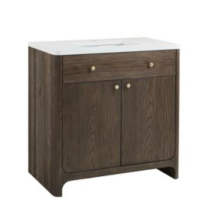 Gracyn 36IN Single Vanity Sable w/ 3 CM White Zeus Quartz Top