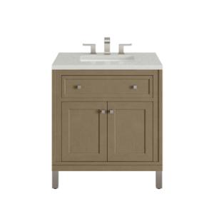 Chicago 30IN Single Vanity Walnut Whisper w/ 3 CM Lime Delight Silestone Top