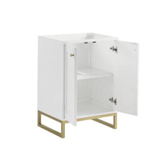 Chianti 24IN Single Cabinet Glossy White Champagne Brass