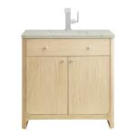 Gracyn 36IN Single Vanity Coastal Driftwood w/ 3 CM Victorian Silver Quartz Top