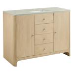 Gracyn 48IN Single Vanity Coastal Driftwood w/ 3 CM Victorian Silver Quartz Top