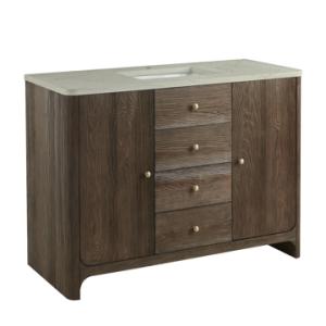 Gracyn 48IN Single Vanity Sable w/ 3 CM Victorian Silver Quartz Top