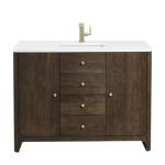 Gracyn 48IN Single Vanity Sable w/ 3 CM White Zeus Quartz Top