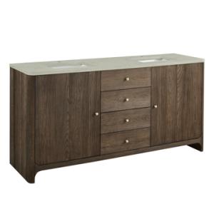 Gracyn 72IN Double Vanity Sable w/ 3 CM Victorian Silver Quartz Top