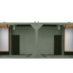 Chicago 60IN Double Vanity Smokey Celadon w/ 3 CM Carrara Marble Top