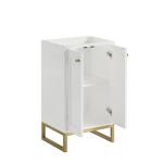 Chianti 20IN Single Cabinet Glossy White Champagne Brass
