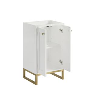 Chianti 20IN Single Cabinet Glossy White Champagne Brass