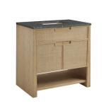 Solene 36IN Single Vanity Seaside Oak w/ 3 CM Parisien Bleu Quartz Top