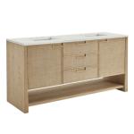 Solene 72IN Double Vanity Seaside Oak w/ 3 CM Lime Delight Quartz Top