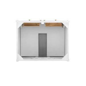 Chicago 30IN Single Vanity Glossy White w/ Single Hole 3CM White Zeus Silestone Top & Backsplash