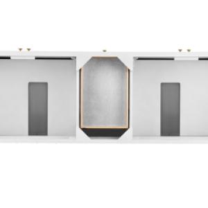 Chicago 72IN Double Vanity Glossy White w/ 3 CM Ethereal Noctis Silestone Top