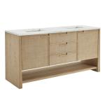 Solene 72IN Double Vanity Seaside Oak w/ 3 CM Ethereal Noctis Quartz Top