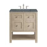 Breckenridge 30IN Single Vanity Whitewashed Oak w/ 3 CM Parisien Bleu Silestone Top