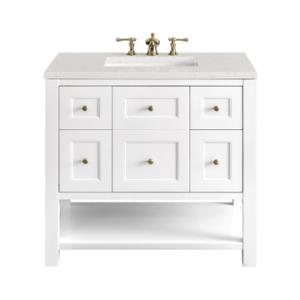 Breckenridge 36IN Single Vanity Bright White w/ 3 CM Lime Delight Top