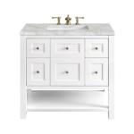 Breckenridge 36IN Single Vanity Bright White w/ 3 CM Victorian Silver Top