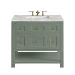 Breckenridge 36IN Single Vanity Smokey Celadon w/ 3 CM Victorian Silver Top