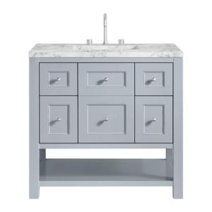Breckenridge 36IN Single Vanity Serenity Blue w/ 3 CM Carrara Marble Top