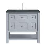 Breckenridge 36IN Single Vanity Serenity Blue w/ 3 CM Charcoal Soapstone Quartz Top