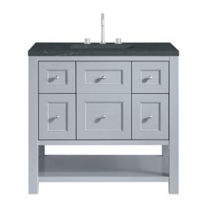 Breckenridge 36IN Single Vanity Serenity Blue w/ 3 CM Charcoal Soapstone Quartz Top