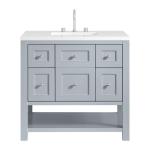 Breckenridge 36IN Single Vanity Serenity Blue w/ 3 CM White Zeus Quartz Top