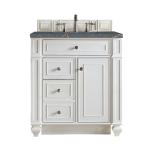 Bristol 30IN Single Vanity Bright White w/ 3 CM Parisien Bleu Silestone Top