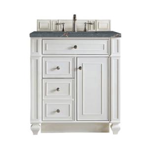 Bristol 30IN Single Vanity Bright White w/ 3 CM Parisien Bleu Silestone Top