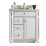 Bristol 30IN Single Vanity Bright White w/ 3 CM White Zeus Silestone Top