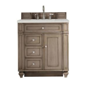 Bristol 30IN Single Vanity Whitewashed Walnut w/ 3 CM Lime Delight Silestone Top