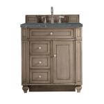 Bristol 30IN Single Vanity Whitewashed Walnut w/ 3 CM Parisien Bleu Silestone Top