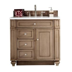 Bristol 30IN Single Vanity Whitewashed Walnut w/ 3 CM White Zeus Silestone Top