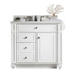 Bristol 36IN Single Vanity Bright White w/ 3 CM White Zeus Silestone Top