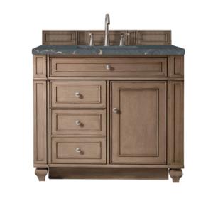 Bristol 36IN Single Vanity Whitewashed Walnut w/ 3 CM Parisien Bleu Silestone Top